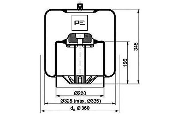 PE AUTOMOTIVE dėklas, pneumatinė pakaba 084.115-75A